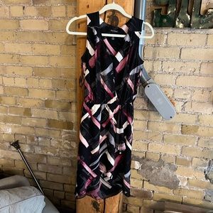 White House Black Market Printed Faux Wrap Dress